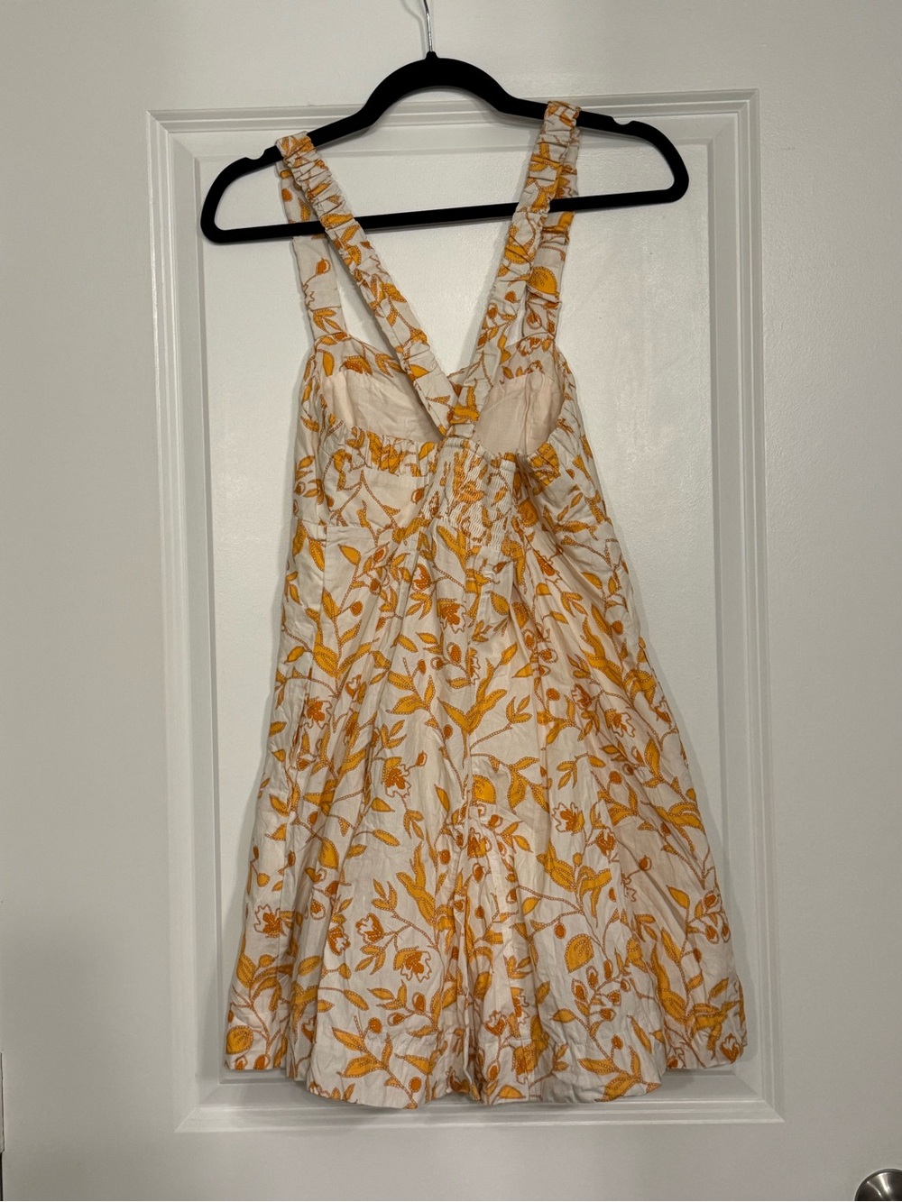 Anthropologie Cream and Mustard Floral Sundress - Picture 5 of 7